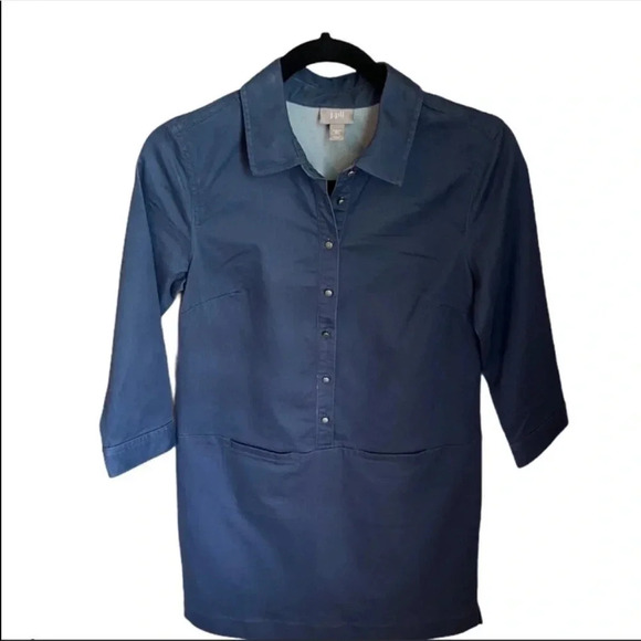 J. Jill Blue Stretch Shift Dress Size XS Petite - Picture 2 of 6